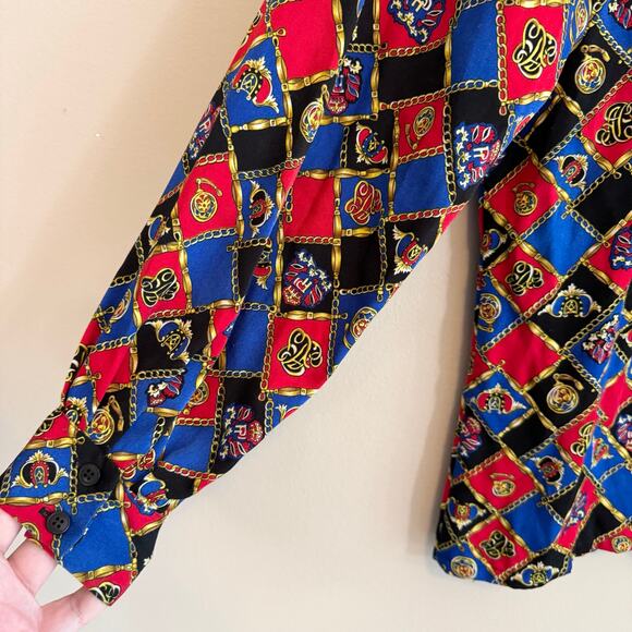 Vintage Pendleton Equestrian Shirt Womens 6 Red Button Up Long Sleeve Preppy - Picture 3 of 6